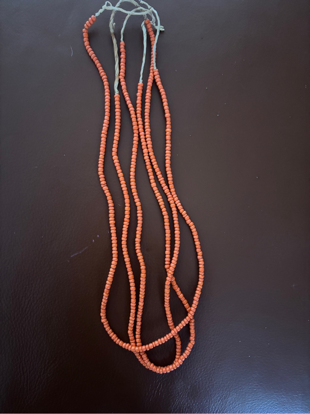 Multi-Strand Orange Seed Bead Necklace for Women Twine & Twig